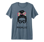 Messy Bun Bandana Soccer Mom Life T-Shirt - Trendy Graphic Men Women