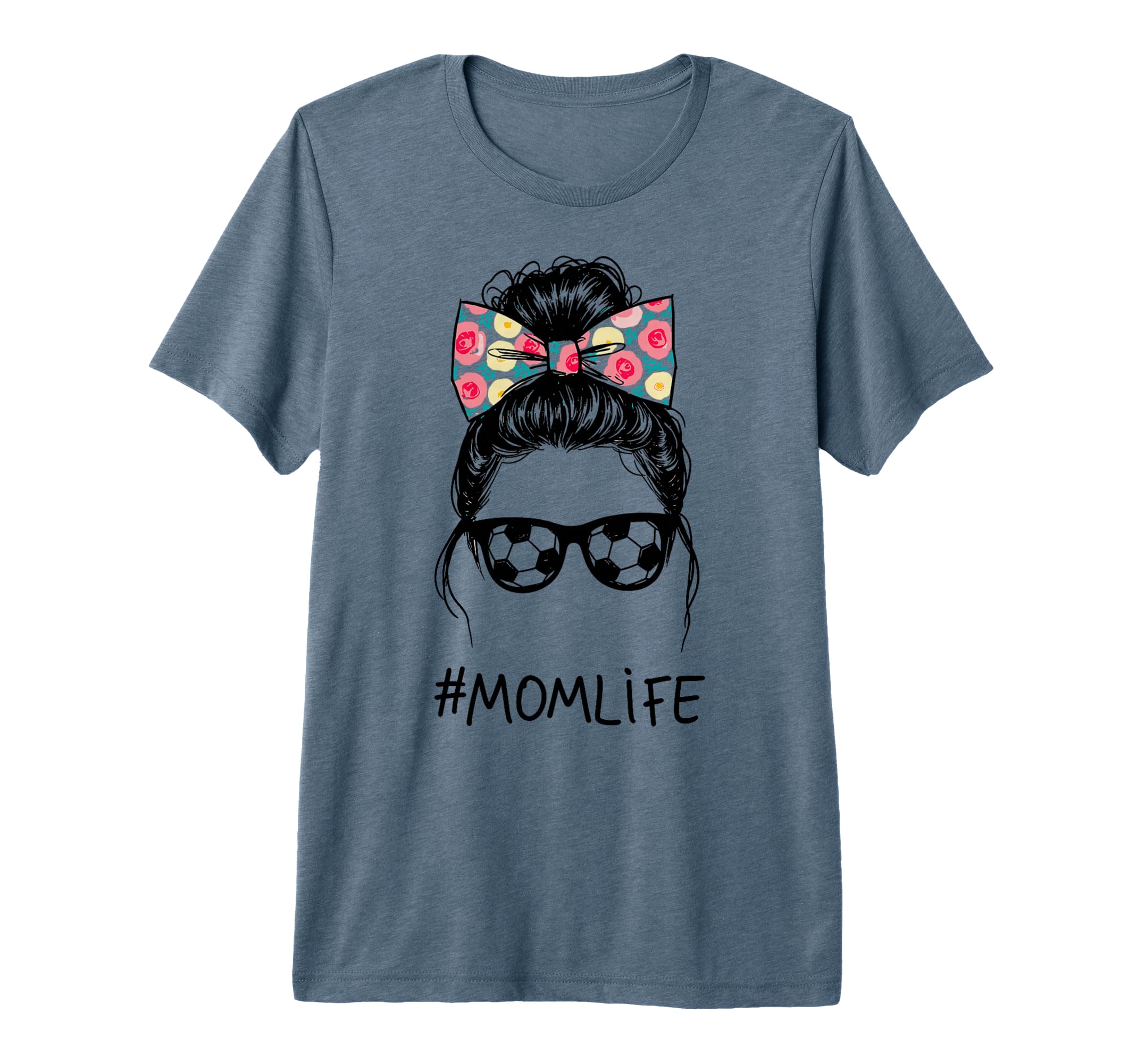 Messy Bun Bandana Soccer Mom Life T-Shirt - Trendy Graphic Men Women