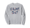 Game Day Spirit Blue Floral Sports Sweatshirt - Unique Graphic Unisex