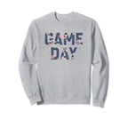 Game Day Spirit Blue Floral Sports Sweatshirt - Unique Graphic Unisex