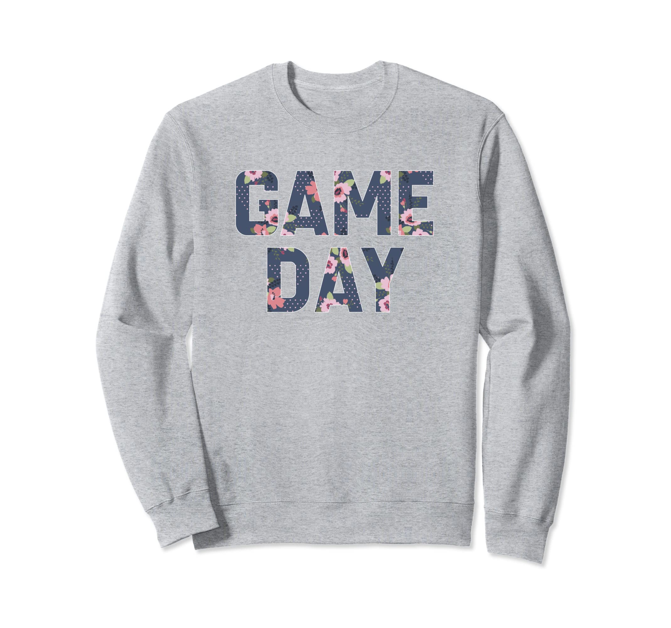 Game Day Spirit Blue Floral Sports Sweatshirt - Unique Graphic Unisex