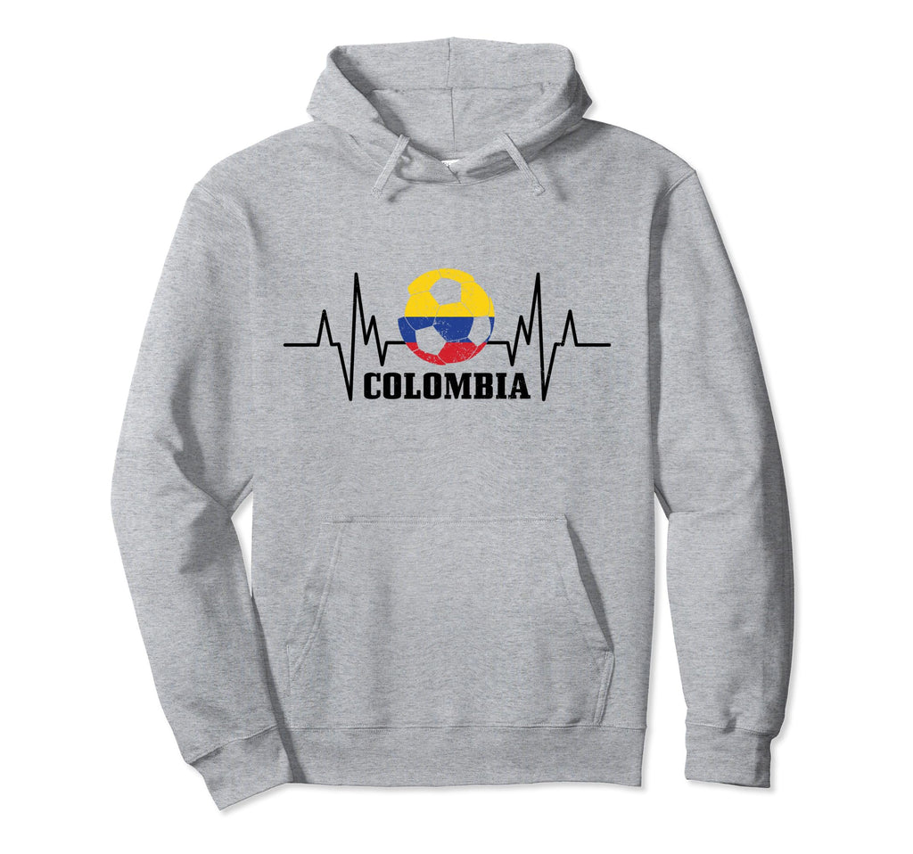 Colombia Heartbeat Colombian Flag Fan Pride Hoodie - Trendy Graphic Unisex