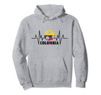 Colombia Heartbeat Colombian Flag Fan Pride Hoodie - Trendy Graphic Unisex