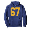 Number 67 Numbered Uniform Sports Hoodie - Fun Novelty Design for Adults