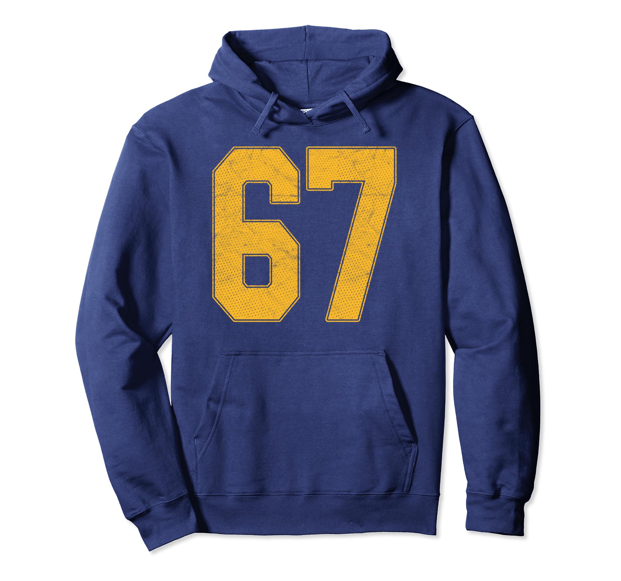 Number 67 Numbered Uniform Sports Hoodie - Fun Novelty Design for Adults