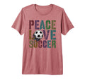 Groovy Peace Love Soccer Kickin Ball Mom T-Shirt - Novelty Apparel Unisex