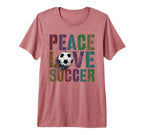 Groovy Peace Love Soccer Kickin Ball Mom T-Shirt - Novelty Apparel Unisex
