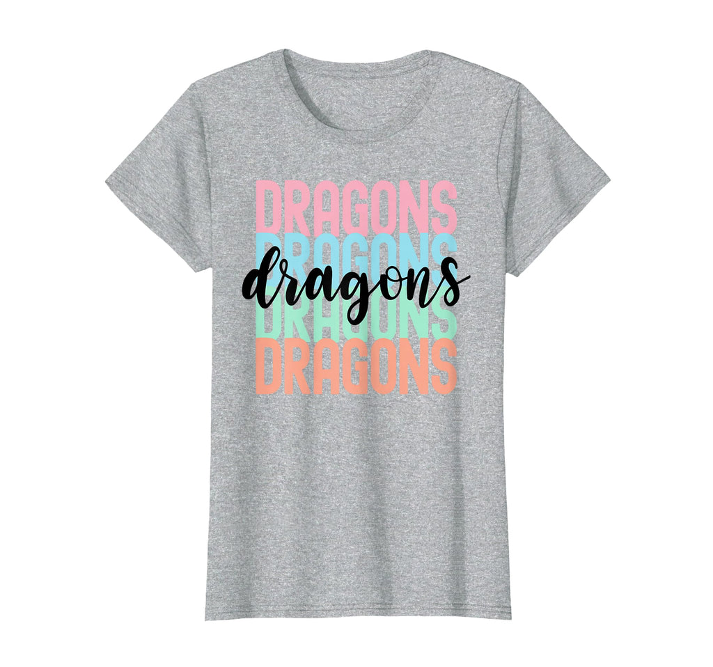 Dragons Team Mascot School Spirit T-Shirt - Minimalist Print Men Women