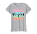 Dragons Team Mascot School Spirit T-Shirt - Minimalist Print Men Women
