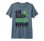 Eat Sleep Soccer Repeat Soccer T-Shirt - Streetwear Style for Adults