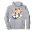 Giraffe Soccer Player Kicking Soccer Hoodie - Unique Graphic for Adults