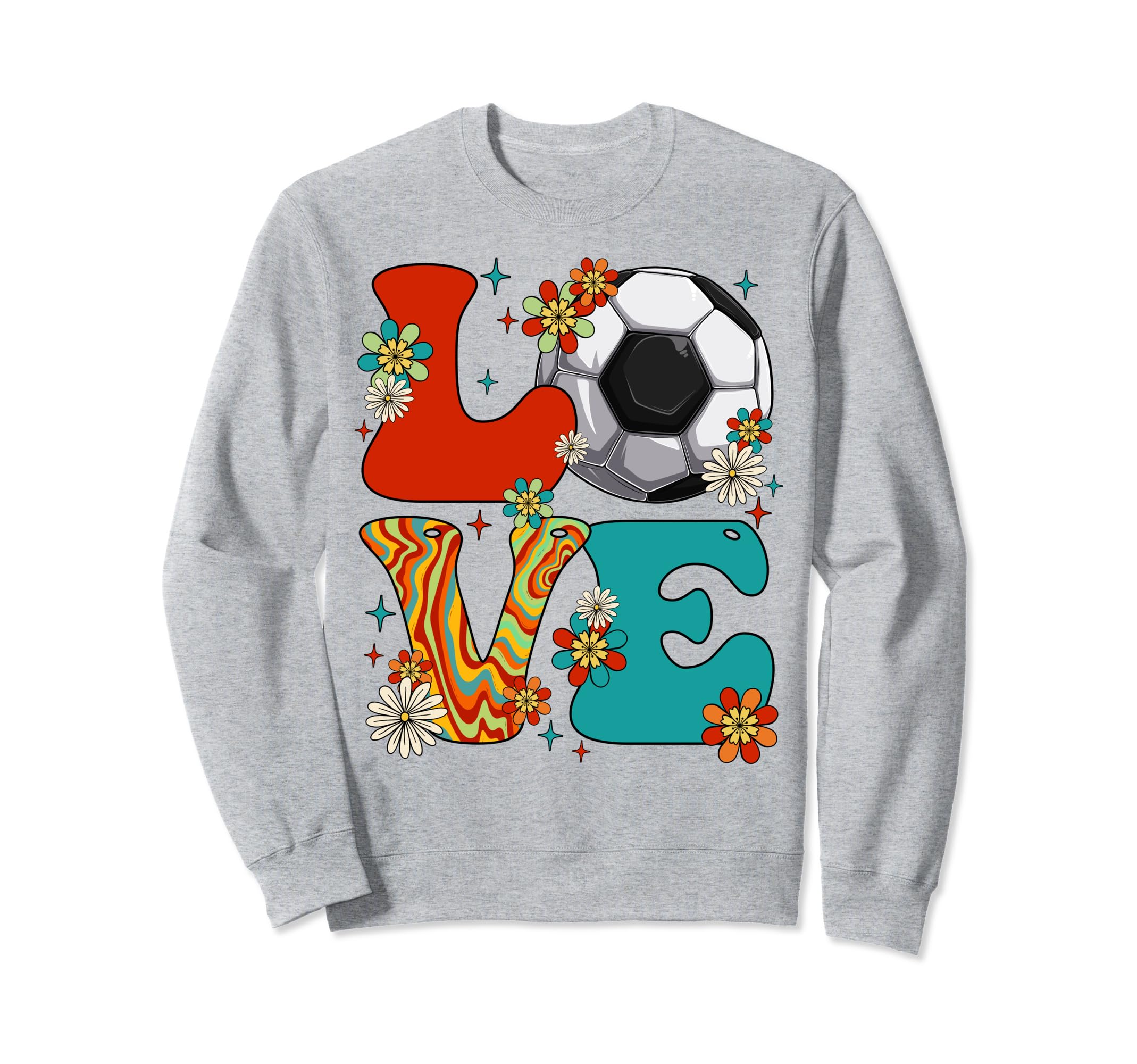 Groovy Hippie Love Soccer Sweatshirt - Casual Everyday Wear for Adults