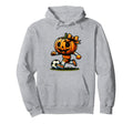 Pumpkin Playing Soccer Orange Bow Hoodie - Trendy Graphic Men Women