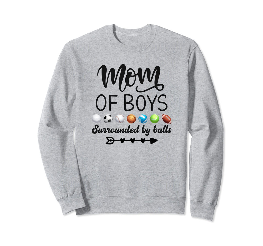 Mom Surrounded Balls Soccer Sweatshirt - Fun Novelty Design for Adults