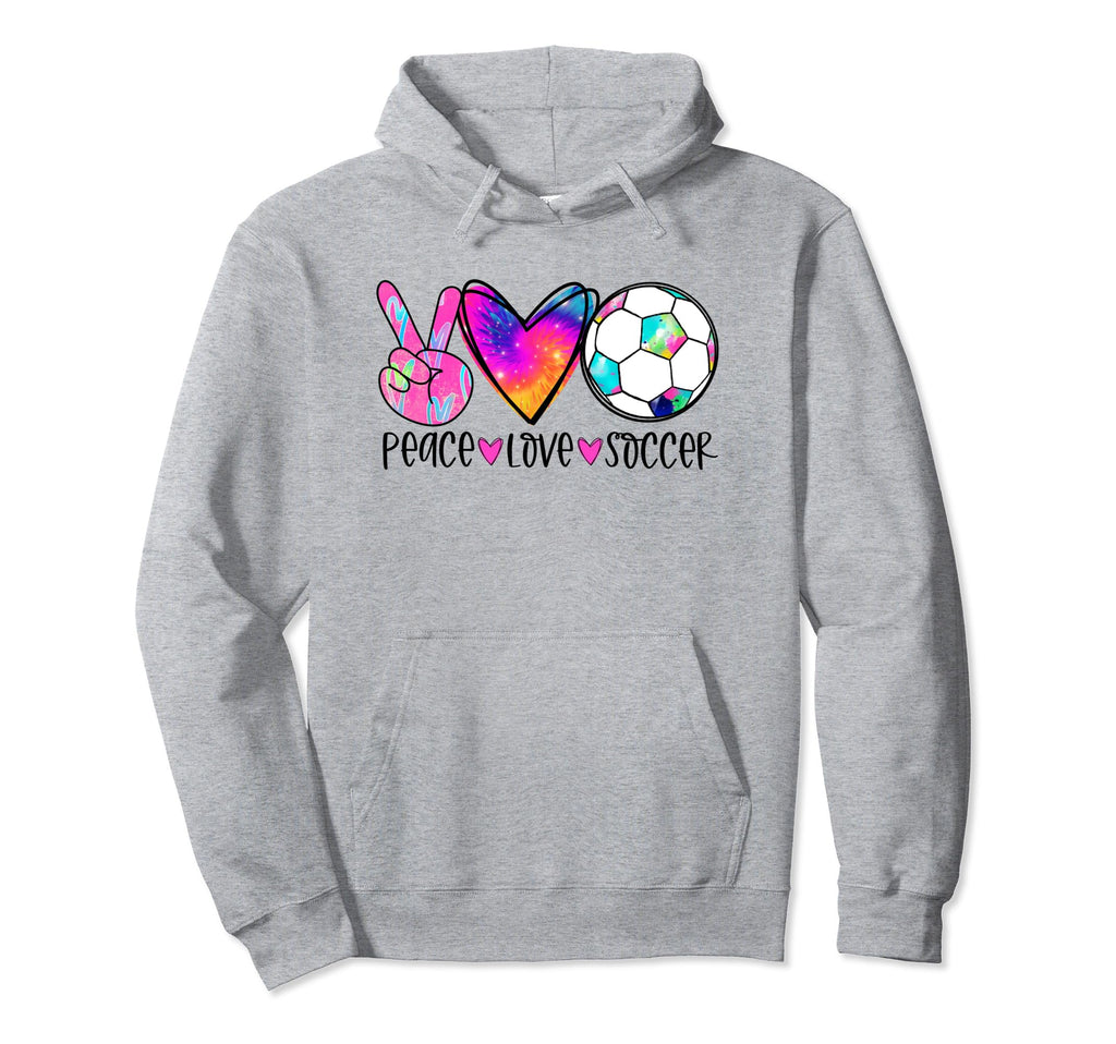 Peace Love Soccer Tie Dye Soccer Lovers Hoodie - Aesthetic Graphic Unisex