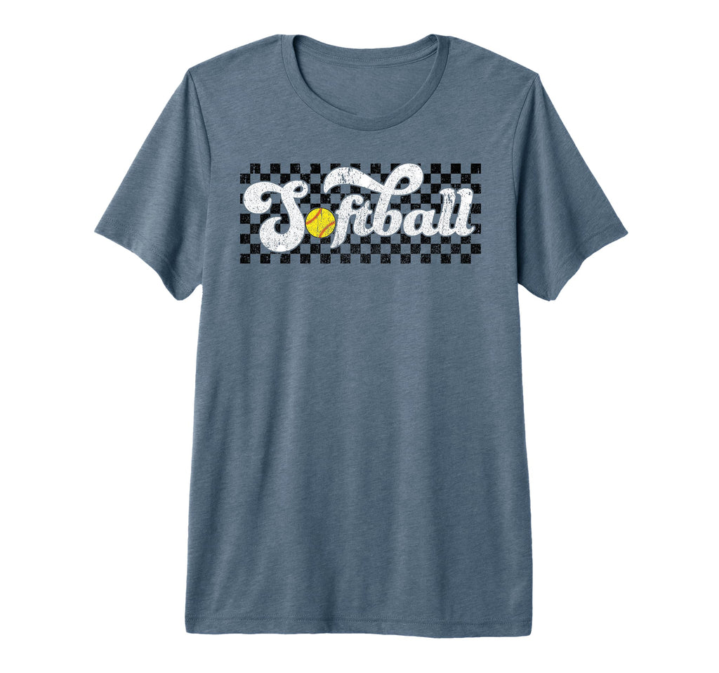 Softball Family Mom Dad Grandma Grandpa T-Shirt - Minimalist Print Unisex