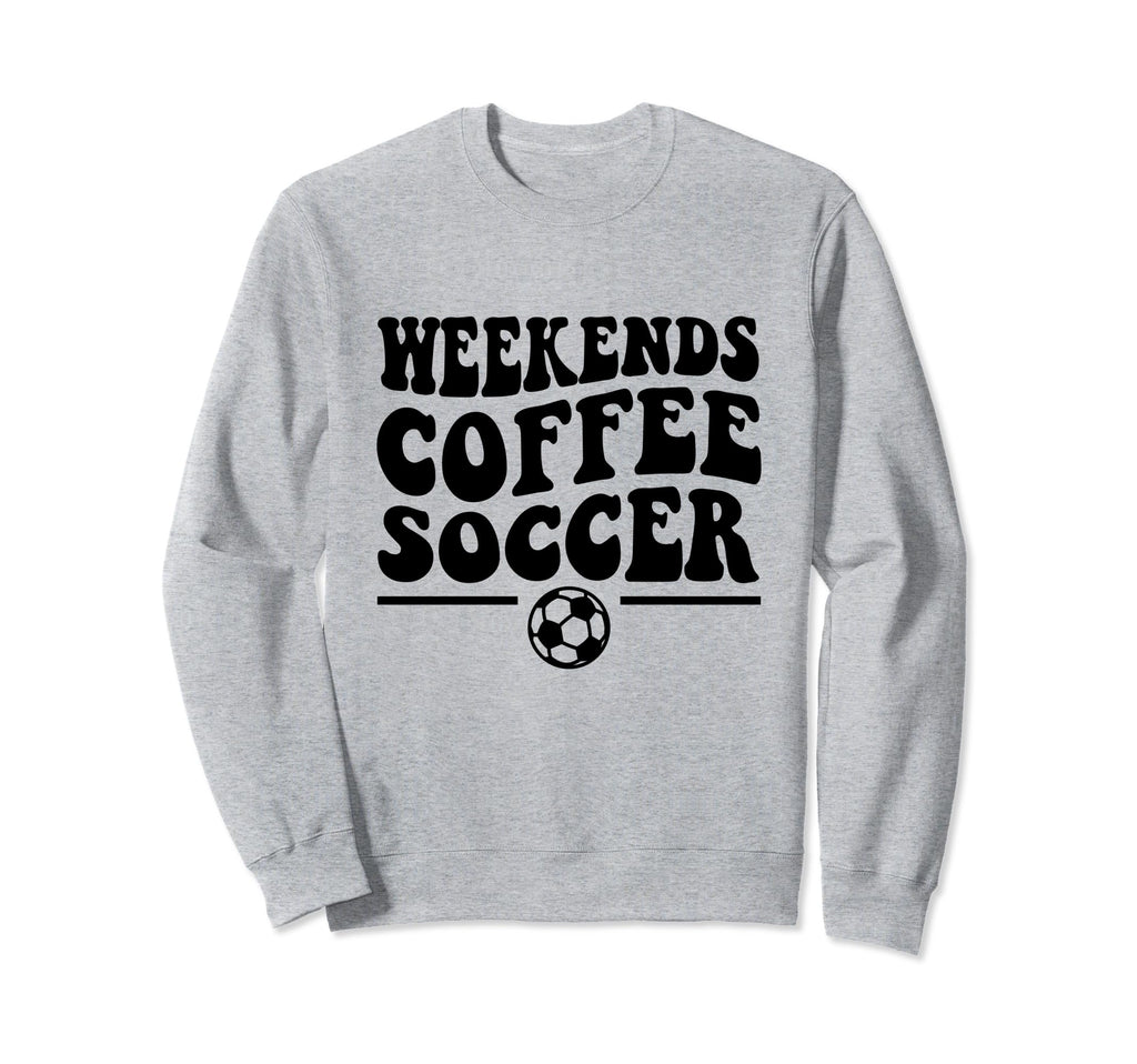 Weekends Coffee Soccer Groovy Mom Sweatshirt - Graphic Print Men Women