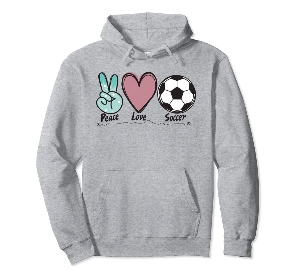 Peace Love Soccer Soccer Lover Hoodie - Fun Novelty Design for Adults