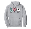 Peace Love Soccer Soccer Lover Hoodie - Fun Novelty Design for Adults