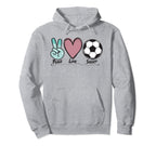 Peace Love Soccer Soccer Lover Hoodie - Fun Novelty Design for Adults