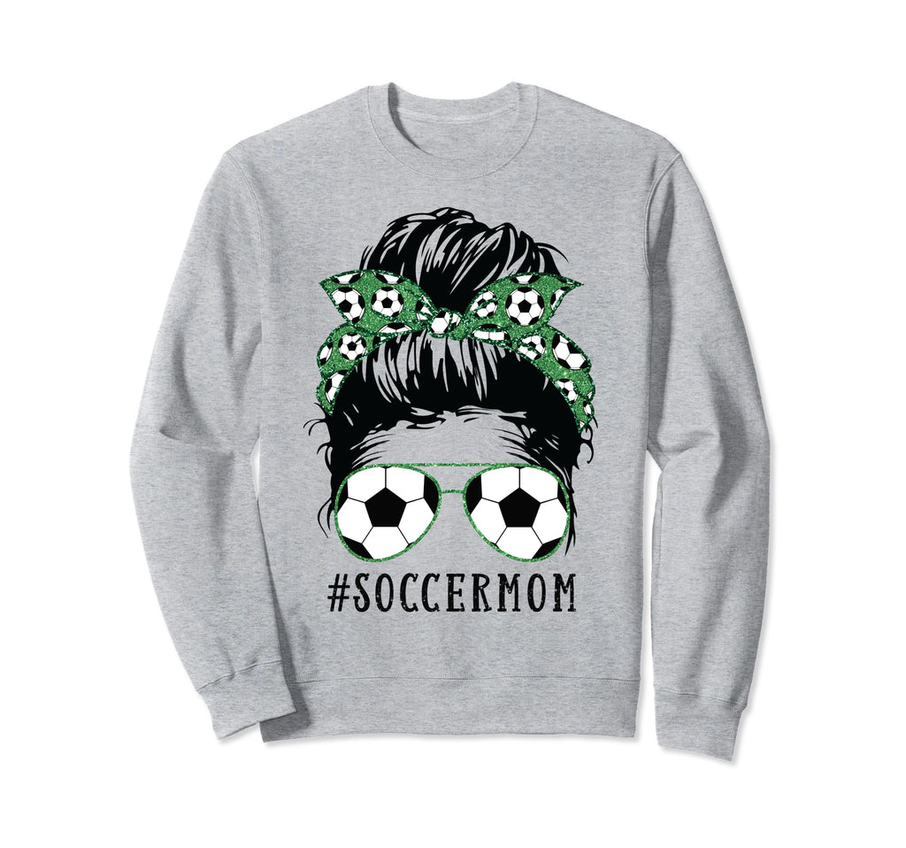 Soccer Mom Messy Bun Sports Momlife Sweatshirt - Aesthetic Graphic Unisex