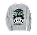 Soccer Mom Messy Bun Sports Momlife Sweatshirt - Aesthetic Graphic Unisex