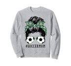 Soccer Mom Messy Bun Sports Momlife Sweatshirt - Aesthetic Graphic Unisex