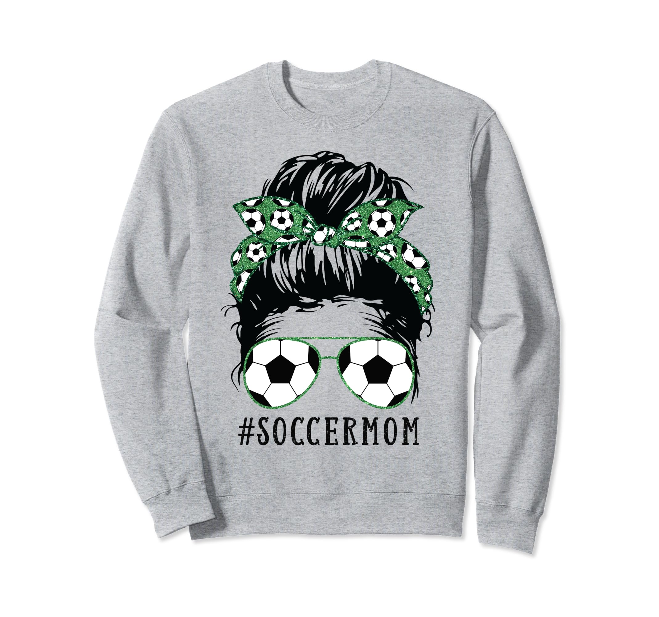 Soccer Mom Messy Bun Sports Momlife Sweatshirt - Aesthetic Graphic Unisex
