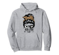 Mom Life Messy Bun Hair Funny Soccer Hoodie - Custom Art Print Men Women