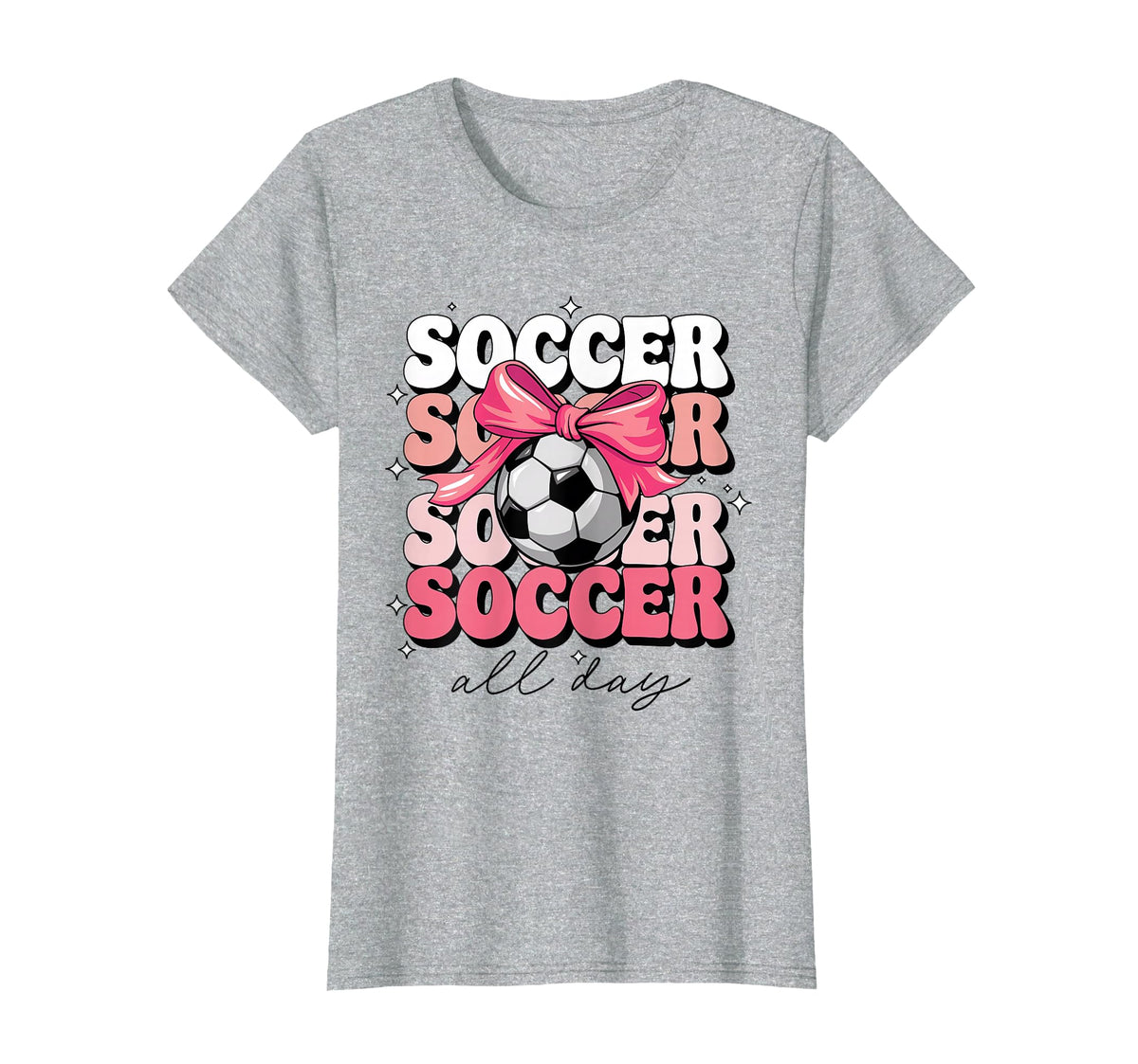 Groovy Soccer Coquette Bow Soccer T-Shirt - Streetwear Style for Adults