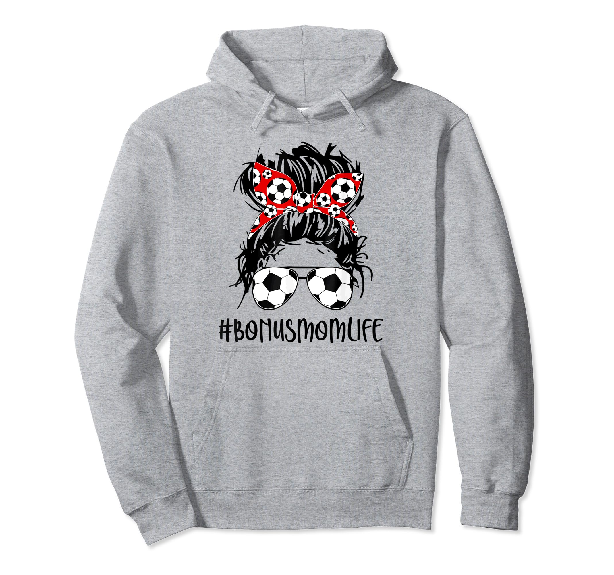 Bonus Mom Life Soccer Bonus Mom Hoodie - Minimalist Print for Adults