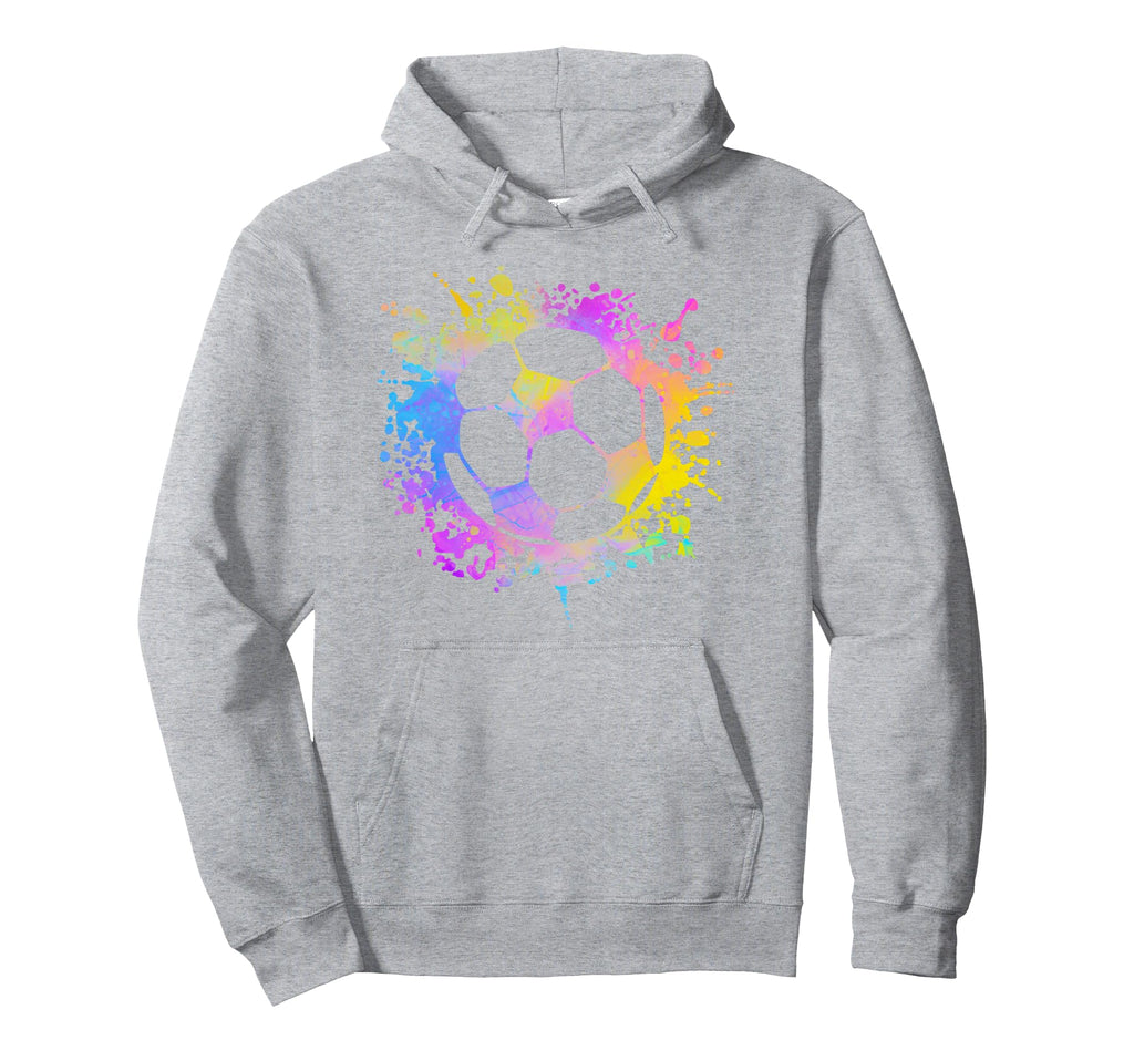 Soccer Ball Watercolor Paint Splashes Hoodie - Custom Art Print Men Women