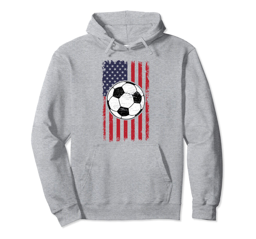 States Soccer Distressed Usa Flag Hoodie - Graphic Print for Adults