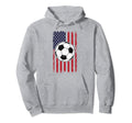 States Soccer Distressed Usa Flag Hoodie - Graphic Print for Adults
