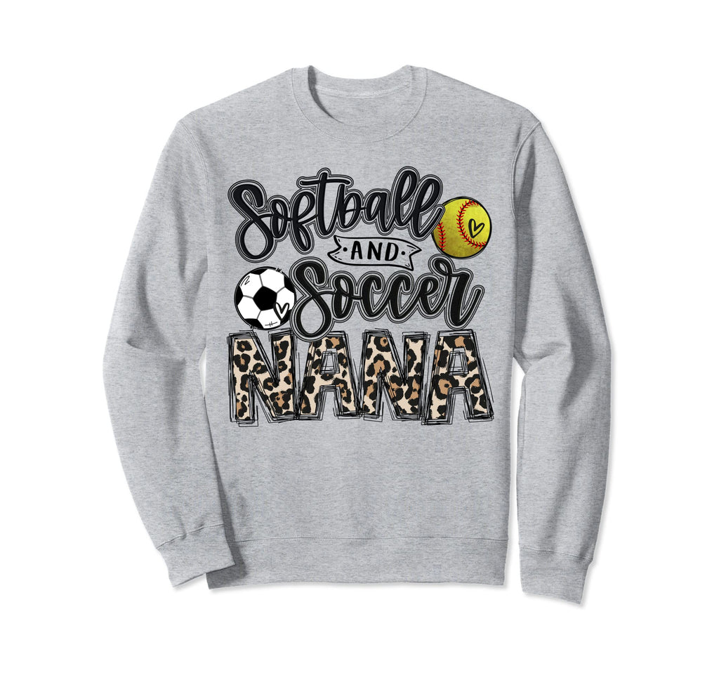 Softball And Soccer Nana Both Nephew Sweatshirt - Unique Graphic Unisex