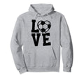Love Heart Soccer Team Sport Fans Hoodie - Novelty Apparel for Adults