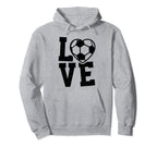 Love Heart Soccer Team Sport Fans Hoodie - Novelty Apparel for Adults