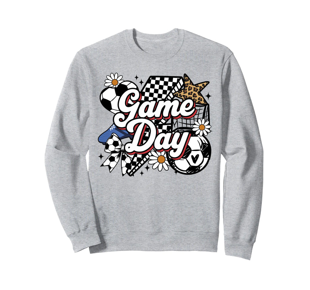 Soccer Game Day Leopard Funny Soccer Sweatshirt - Unique Graphic Unisex