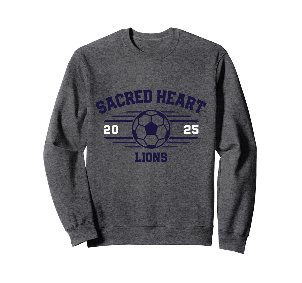 Sacred Heart Lions Soccer Ball Sweatshirt - Fun Novelty Design for Adults