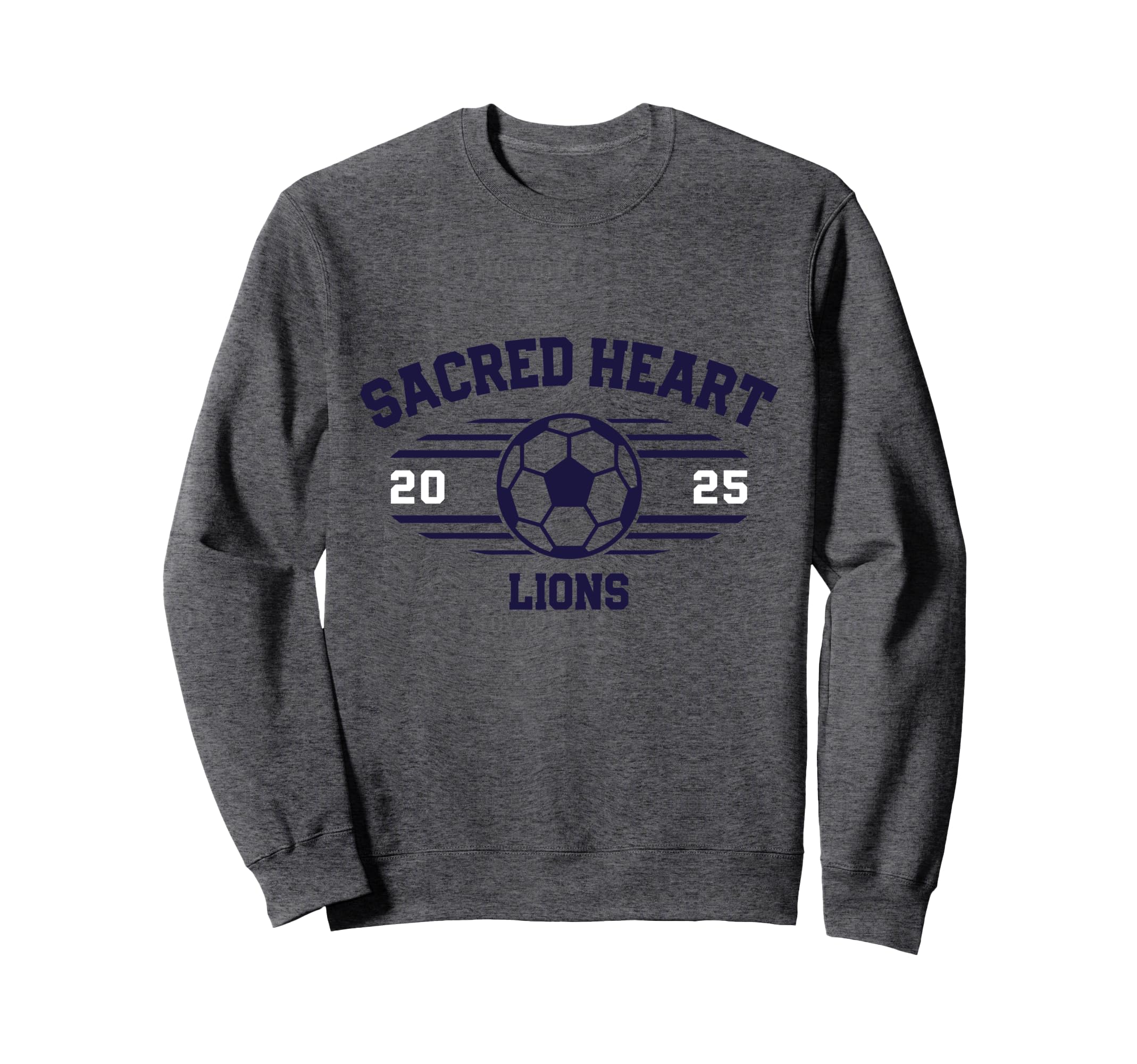 Sacred Heart Lions Soccer Ball Sweatshirt - Fun Novelty Design for Adults