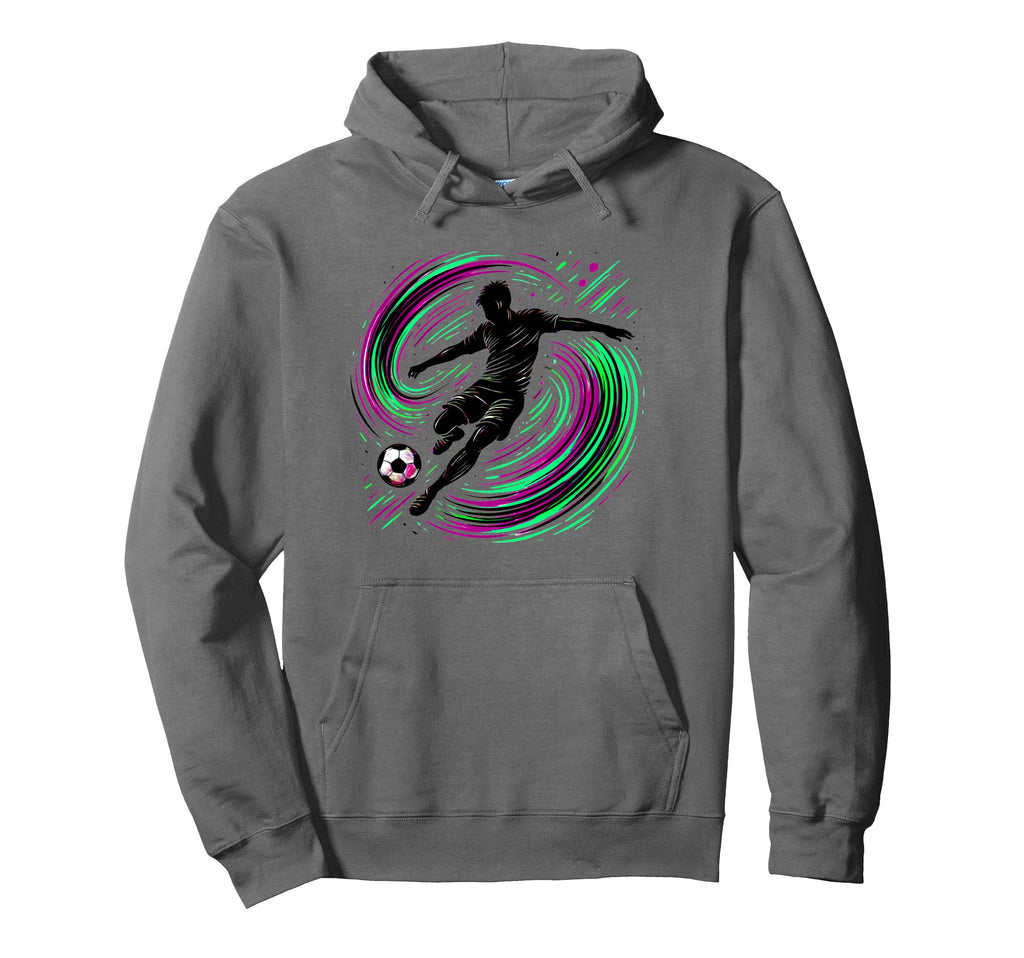 Powerful Soccer Kick Male Athletes Hoodie - Minimalist Print for Adults
