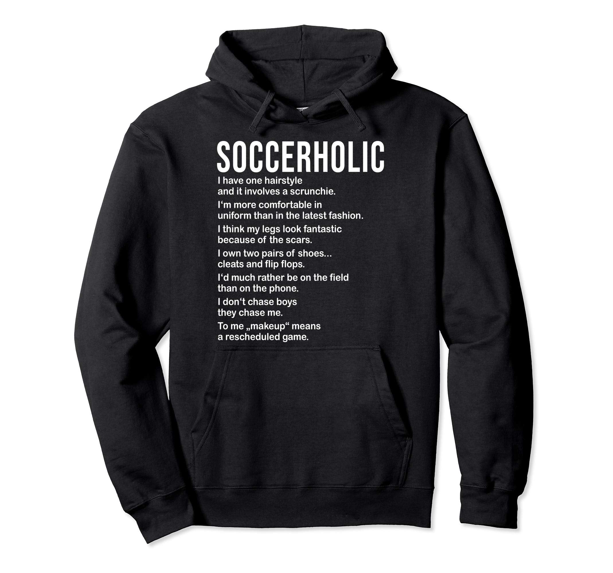 Soccerholic Funny Soccer Football Hoodie - Minimalist Print Unisex