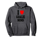 I Heart Love Goalie Moms Hockey Hoodie - Casual Everyday Wear Men Women