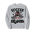 Soccer Mom Mama Messy Bun Soccer Sweatshirt - Trendy Graphic Men Women
