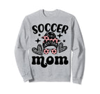 Soccer Mom Mama Messy Bun Soccer Sweatshirt - Trendy Graphic Men Women