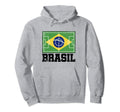 Brazil Soccer Field Flag Brasil Hoodie - Custom Art Print for Adults
