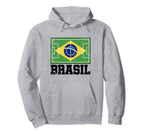 Brazil Soccer Field Flag Brasil Hoodie - Custom Art Print for Adults