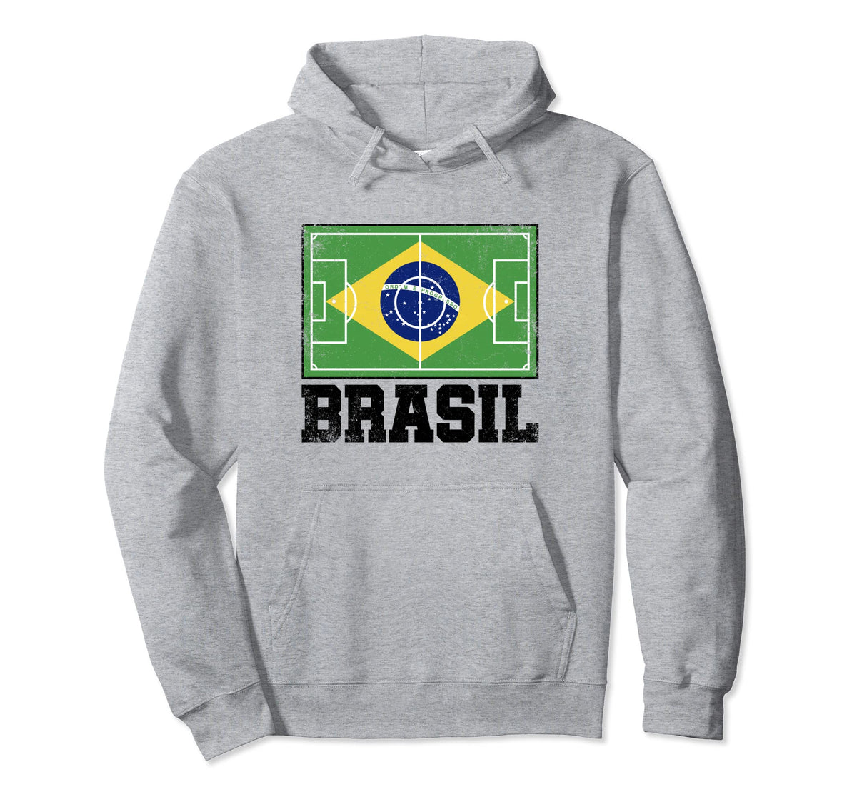 Brazil Soccer Field Flag Brasil Hoodie - Custom Art Print for Adults