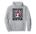 Soccer Sister Soccer Coquette Bow Hoodie - Novelty Apparel for Adults