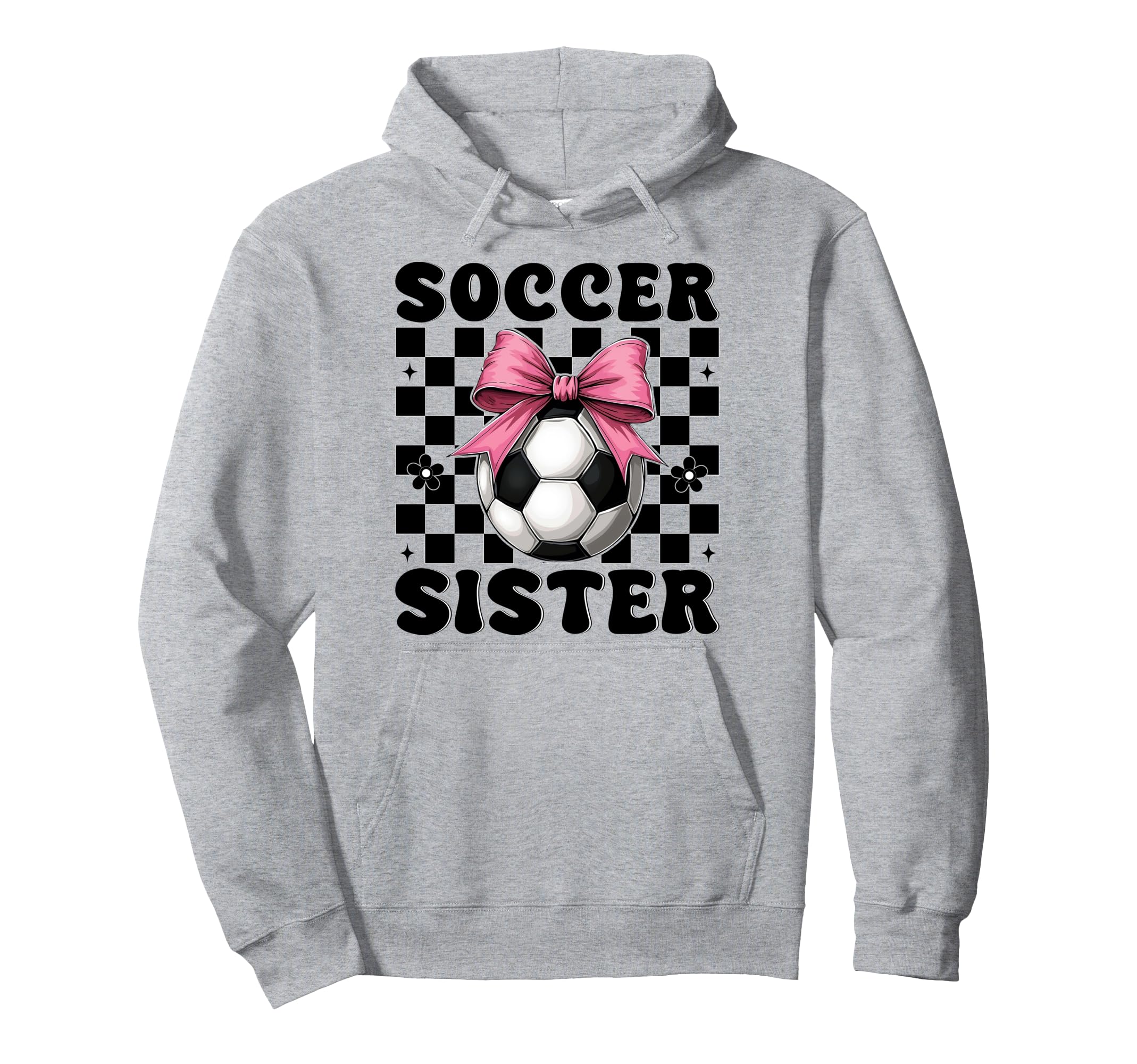 Soccer Sister Soccer Coquette Bow Hoodie - Novelty Apparel for Adults
